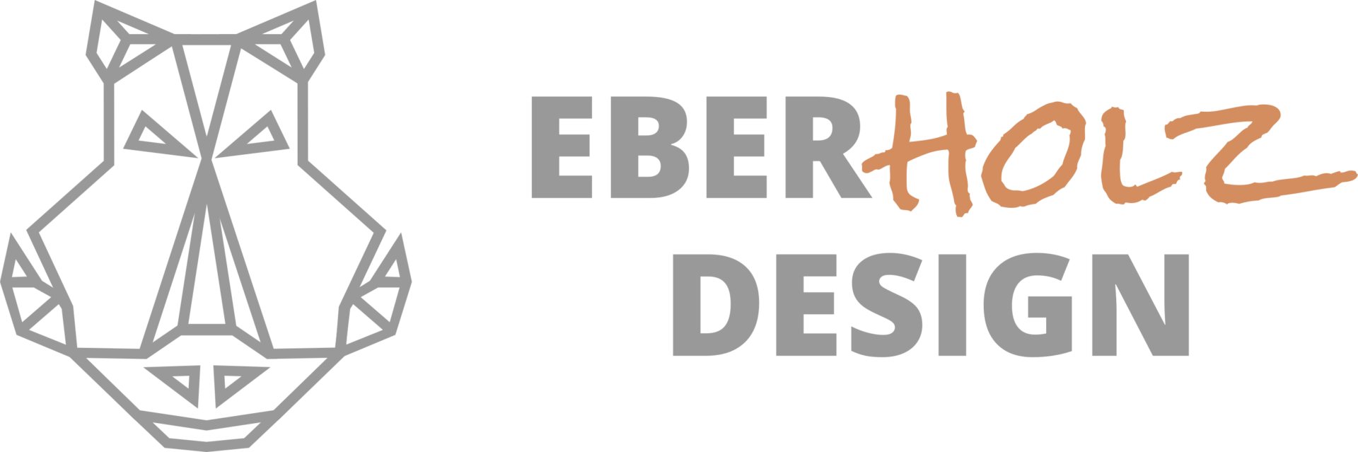 Logo von EberHolz Design Schriftzug mit Eberkopf